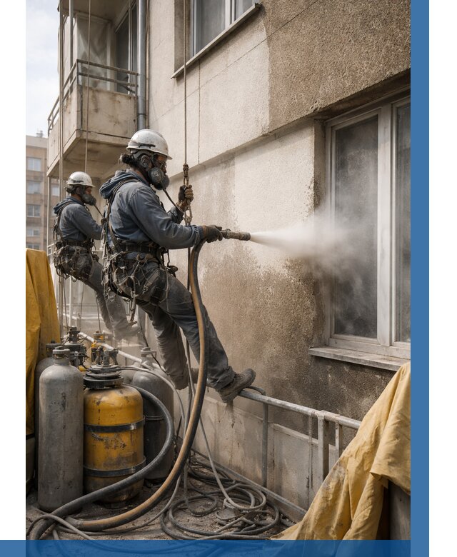 Пескоструйная очистка фасада в Чите от 673 р. | ВЫСОТНИК-Чта