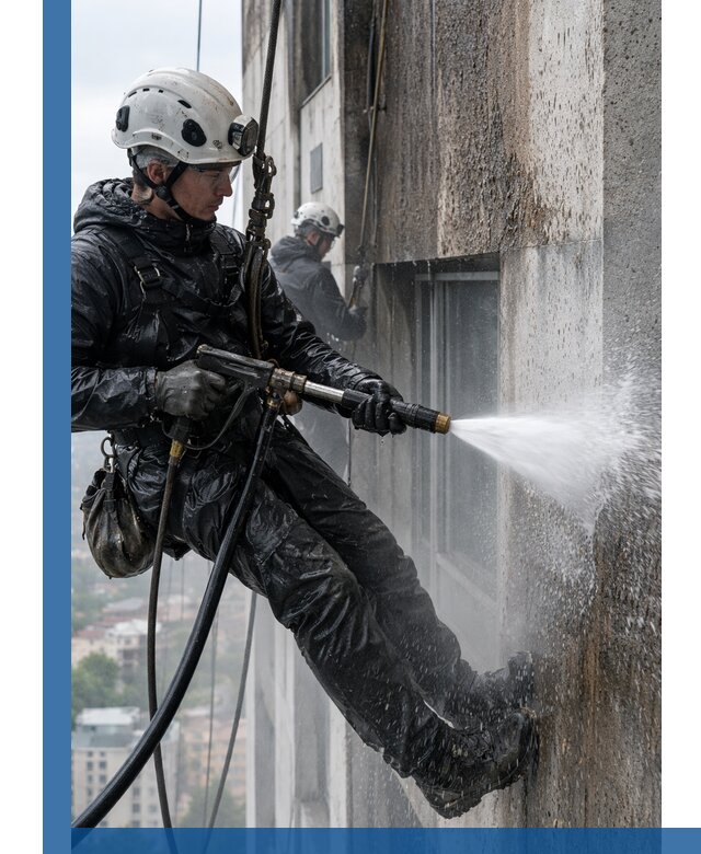 Гидроструйная очистка фасадов и конструкций в Чите