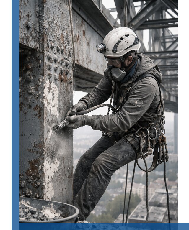 Удаление старой краски с металлических конструкций в Чите