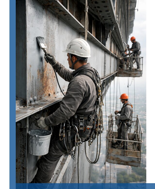 Покраска металлоконструкций на высоте в Чите профессионально