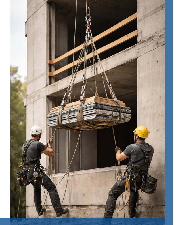 Подъем материала на этаж веревками в Чите от 1553 р. | ВЫСОТНИК-Чта