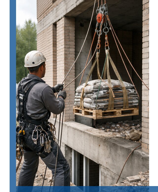 Подъем материалов на этаж веревками в Чите оперативно