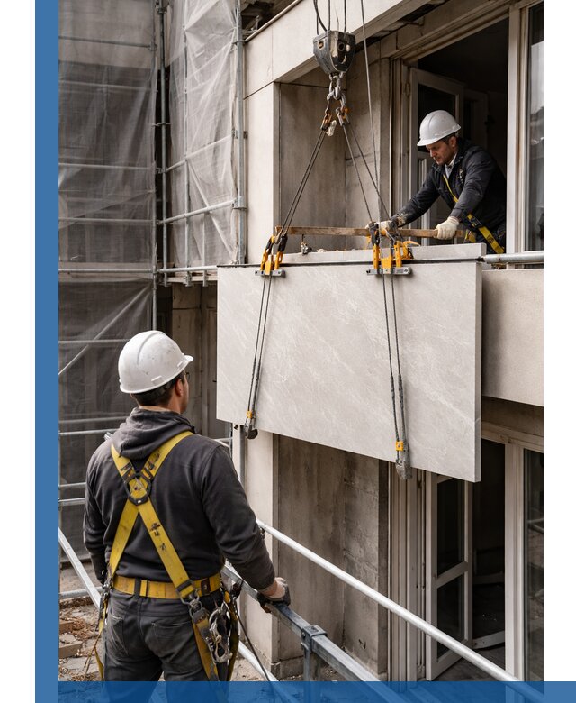 Подъем керамогранита на этаж в Чите грузчиками и техникой