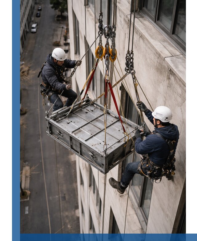 Спуск и подъем грузов по фасаду в Чите для зданий