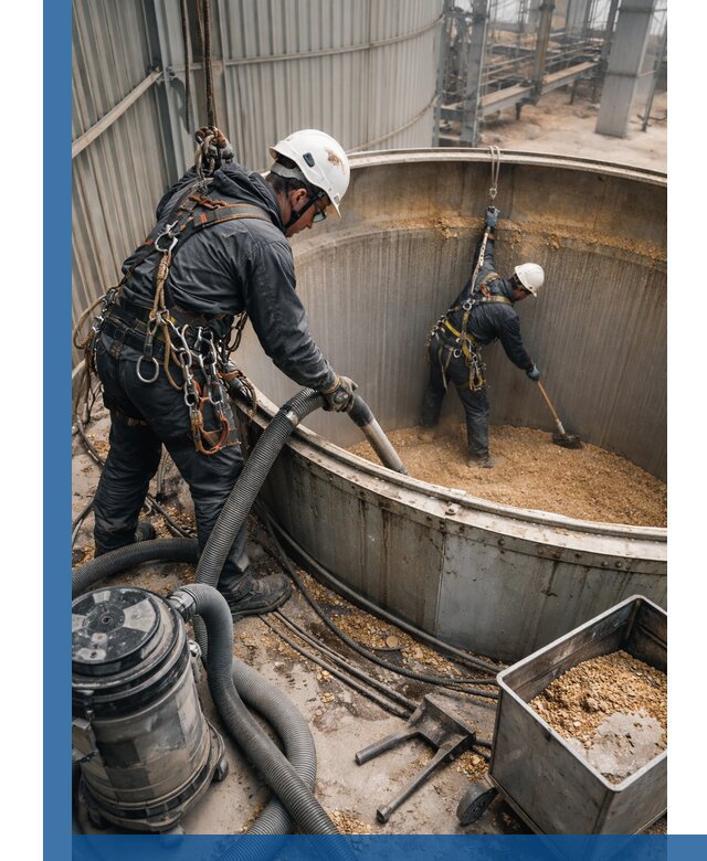 Профессиональная чистка зерновых бункеров в Чите с выездом