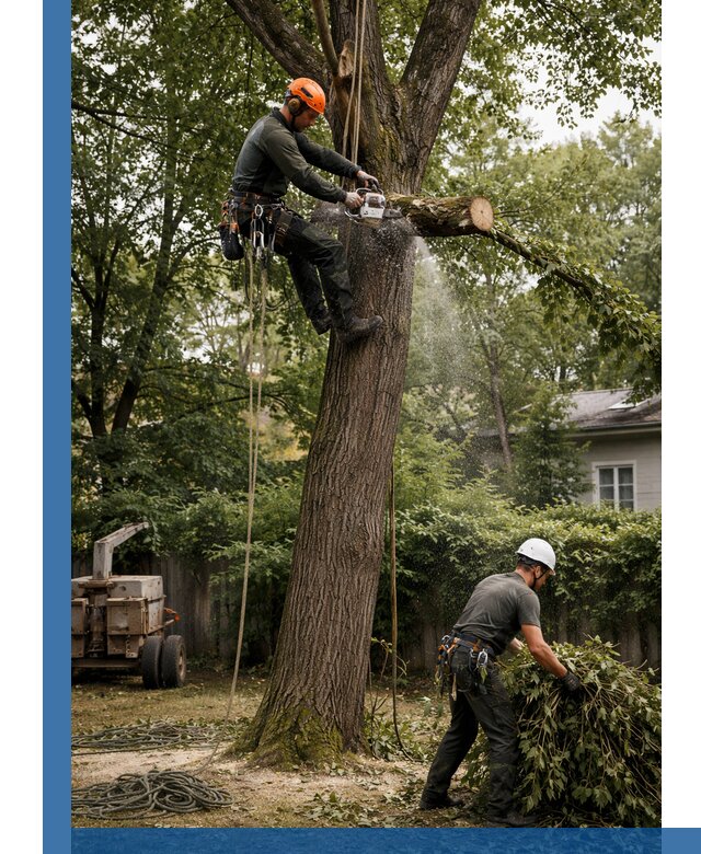 Кронирование деревьев в Чите, безопасная высотная обрезка