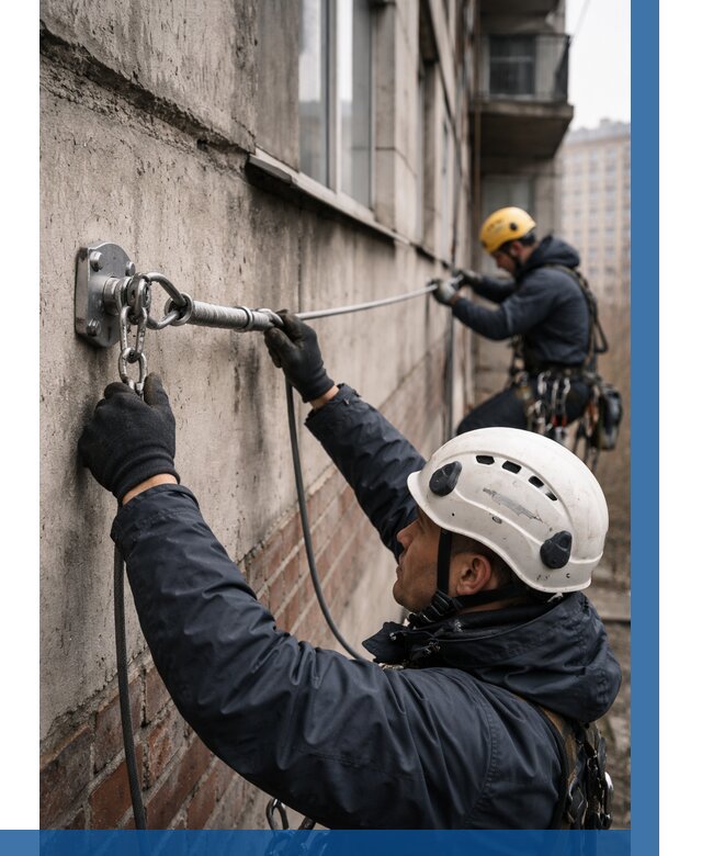 Монтаж анкерных линий в Чите от 3105 р. | ВЫСОТНИК-Чта